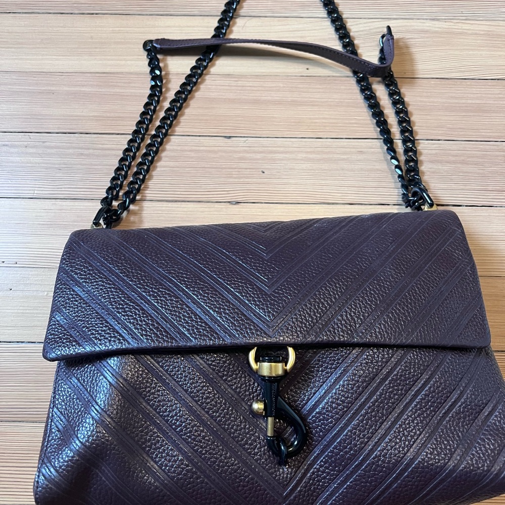 Rebecca Minkoff Dark Purple Chain Strap Shoulder Bag